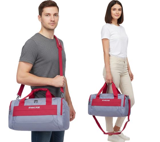 Rivacase Mercantour Duffle Bag leichte Reise-Tasche Sport-Tasche 30L 5235 GR Grau/Rot