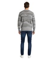 Elegante maglione da uomo ESPRIT in maglia con motivo a onde, girocollo, in cotone, grigio