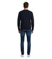 Schlichter ESPRIT Herren Strick-Pullover Rundhals-Sweater Baumwoll-Pullover Dunkelblau