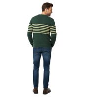 Stylischer ESPRIT Herren Strick-Pullover mit Streifen Rundhals-Sweater Baumwoll-Pullover Grün