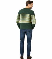 Elegante maglione a righe da uomo ESPRIT, girocollo, pullover in cotone, verde