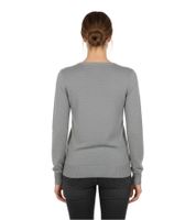 Suéter de punto con cuello en V para mujer en algodón premium, 133-015 gris