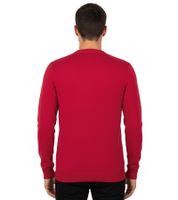 Stylischer Herren Strick-Pullover mit V-Ausschnitt Premium-Baumwolle 143-002 Rot