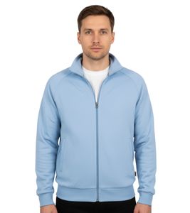Felpa sportiva da uomo in spugna francese, giacca/pullover in cotone, 0606020003 020, azzurro