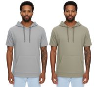 EIGHT2NINE Herren Kapuzen-Pullover kurzärmliger Baumwoll-Hoodie T-Shirt Hoody Sommer-Hoody H10014L22462AEN in Hellgrau oder Khaki