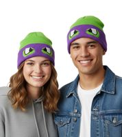 Teenage Mutant Ninja Turtles Beanie Strick-Beanie Fan-Artikel KC07Q Grün im Charakter-Design Raphael (Rot) Donnie (Violett) Michelangelo (Orange)