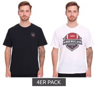 4-Pack U.S. SPORT AMERICA Men's Basic Cotton T-Shirt, Crew Neck, Short Sleeve, Black/White
