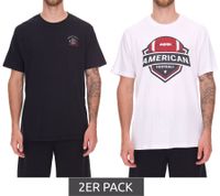 4-Pack U.S. SPORT AMERICA Men's Basic Cotton T-Shirt, Crew Neck, Short Sleeve, Black/White