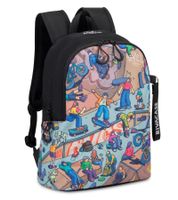 Rivacase Agora Urban Skaters Rucksack Alltags-Rucksack Schul-Rucksack 12L 5420 BK oder 5425 BK in Schwarz/Bunt