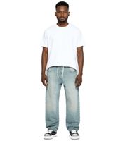 stylische Herren Jeans im Jogger-Stil Denim-Hose Baggy Leg mit Bindeband BR-12000 Blau in verschiedenen Ausfertigungen Pacific Blue, 90s Blue oder Heaven Blue