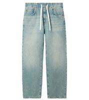 stylische Herren Jeans im Jogger-Stil Denim-Hose Baggy Leg mit Bindeband BR-12000 Blau in verschiedenen Ausfertigungen Pacific Blue, 90s Blue oder Heaven Blue