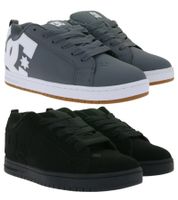 DC Court Graffik Herren Low Top Sneaker Skate-Schuhe mit Belüftungslöcher Echtleder-Schuhe 300529 in Grau oder Schwarz