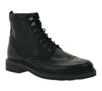 Clarks Newford Men's Boots, Genuine Leather Shoes with Contour Cushion Footbed, Lace-Up Boots 26183842 Black