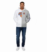 Hollister X NBA Herren Hoodie mit Team-Logo-Aufdruck Baumwoll-Pullover 322-221-1590 vom Team New York Knicks in Grau/Weiß oder Dallas Mavericks in Weiß/Schwarz