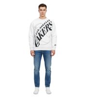 Hollister X NBA Herren Sweatshirt Baumwoll-Sweater mit Team-Logo-Print Langarm-Shirt 322-224-0042 in Hell-Grau und Beige