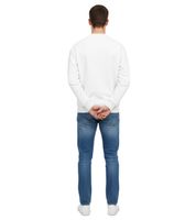 Hollister X NBA Herren Sweatshirt Baumwoll-Sweater mit Team-Logo-Print Langarm-Shirt 322-224-0042 in Hell-Grau und Beige