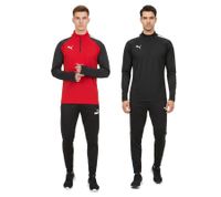 PUMA Teamliga 1/4 Zip Top Herren Sweatshirt nachhaltiges Trainings-Shirt mit dryCELL Sport-Shirt 65723 in Rot und Schwarz