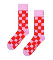 3 Paar Happy Socks Baumwoll-Socken Sparpack mit Karos, Streifen und Kirschen im Argyle-Stil Alltags-Strümpfe in Geschenk-Box P002655 Blau//Rot/Weiß