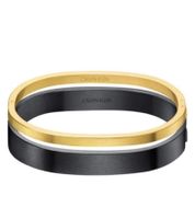Calvin Klein Damen Armreif-Set im Zweiton-Design Edelstahl-Armband Schmuck KJ06BD2001 Schwarz/Gold