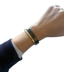 Calvin Klein Damen Armreif-Set im Zweiton-Design Edelstahl-Armband Schmuck KJ06JD2101 Dunkelgrau/Schwarz