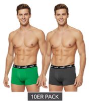Confezione da 10 boxer PUMA Everyday Basic da uomo, in cotone, 701232894 004 Grigio/Verde