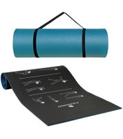 2-Pack FERRINO Yoga Mat, Non-Slip Fitness Mat, Gymnastics Mat, 186 x 61 cm, Value Pack 11114, Blue/Black