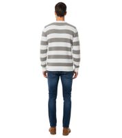 Stylischer ESPRIT Herren Strick-Pullover mit Streifen Rundhals-Sweater Baumwoll-Pullover in Dunkelblau/Rosa, Weiß/Grau oder Dunkelblau/Weiß