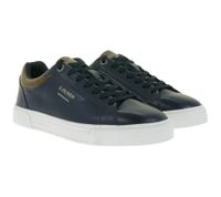 Zapatillas bajas s.Oliver para hombre con logotipo grabado, zapatos de piel auténtica 5-13604-43 805 Azul oscuro