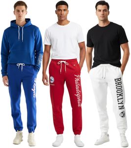 Hollister X NHL or NBA Men's Jogging Pants with Rangers Logo, Cotton, Sizes 334-345, Various Models: New York Rangers (Blue), Philadelphia 76ers (Red), or Brooklyn Nets (White)