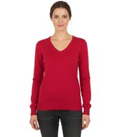 Stylish Unisex V-Neck Knit Sweater in Premium Cotton 002 Red