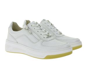 CAPRICE Damen Sneaker im Layer-Look Echtleder-Schuhe Schnür-Schuhe 9-23720-44 191 Weiß