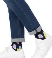 1 Paar Happy Socks Milk Herren Socken mit Allover Milch-Print Baumwoll-Socken Alltags-Strümpfe 01-9300 Schwarz/Bunt