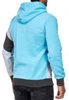 Sportlicher Hoodie für Herren im Color-Blocking-Style Kapuzen-Pullover Sweater 4727 Türkis/Grau Melange/Anthrazit