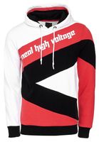 Sportlicher Hoodie für Herren im Color-Blocking-Style Kapuzen-Pullover Sweater 4727 Weiß/Rot/Schwarz