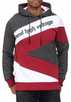 Sportlicher Hoodie für Herren im Color-Blocking-Style Kapuzen-Pullover Sweater 4727 Anthrazit/Weiß/Bordeaux