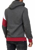 Sportlicher Hoodie für Herren im Color-Blocking-Style Kapuzen-Pullover Sweater 4727 Anthrazit/Weiß/Bordeaux