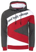 Sportlicher Hoodie für Herren im Color-Blocking-Style Kapuzen-Pullover Sweater 4727 Anthrazit/Weiß/Bordeaux