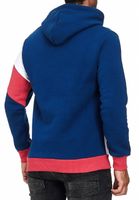 Sportlicher Hoodie für Herren im Color-Blocking-Style Kapuzen-Pullover Sweater 4727 Navy/Weiß/Rot