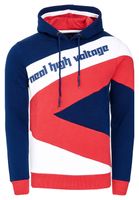 Sportlicher Hoodie für Herren im Color-Blocking-Style Kapuzen-Pullover Sweater 4727 Navy/Weiß/Rot