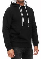 Trendiger Kapuzen-Pullover für Herren mit seitlichem Reißverschluss Hoodie Sweater 7006 Schwarz
