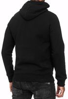 Trendiger Kapuzen-Pullover für Herren mit seitlichem Reißverschluss Hoodie Sweater 7006 Schwarz