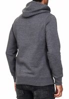 Trendiger Kapuzen-Pullover für Herren mit seitlichem Reißverschluss Hoodie Sweater 7006 Anthrazit Melange