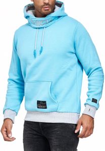Markanter Kapuzen-Pullover für Herren mit modernem Schnitt Hoodie Sweater 9325 Türkis