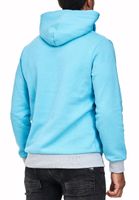 Markanter Kapuzen-Pullover für Herren mit modernem Schnitt Hoodie Sweater 9325 Türkis