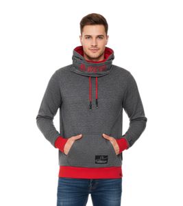 Straordinario pullover con cappuccio da uomo dal taglio moderno, Felpa con cappuccio 9325 Antracite
