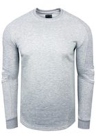 Urbanes Sweatshirt für Herren mit geripptem Ärmeldesign Pullover Sweater 19056 Grau Melange