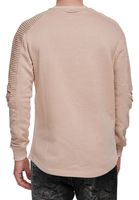 Urbanes Sweatshirt für Herren mit geripptem Ärmeldesign Pullover Sweater 19056 Hell Braun