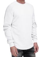 Urbanes Sweatshirt für Herren mit geripptem Ärmeldesign Pullover Sweater 19056 Weiß