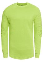 Urbanes Sweatshirt für Herren mit geripptem Ärmeldesign Pullover Sweater 19056 Lime-Grün