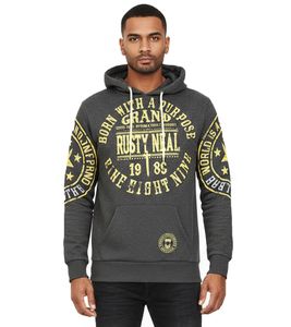 Versatile men's hooded sweatshirt with cool brand prints Hoodie Sweater 19078 Anthracite